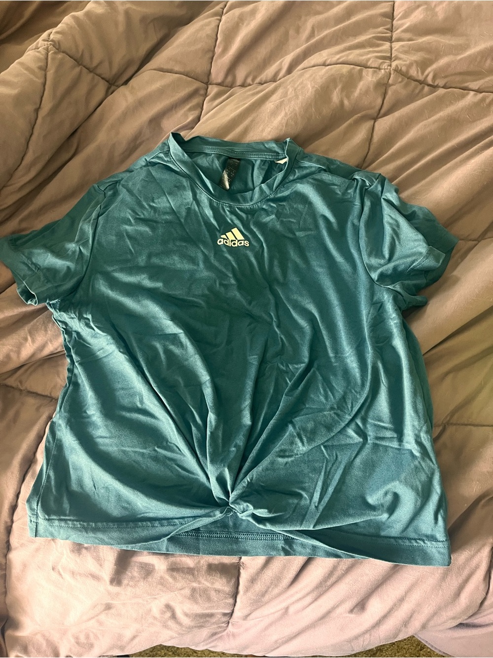 adidas crop Workout Tee with Front Knot
